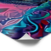 かわいいカラフルフクロウ抽象芸術鳥自然アート ポスター (コーナー)