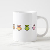 かわいいカラフルフクロウ ジャンボコーヒーマグカップ (右)