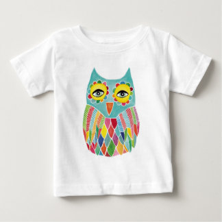 かわいいカラフルフクロウ ベビーTシャツ