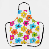 かわいいカラフルフラワードッグママおもしろいフォトコラージュ エプロン (正面)