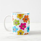 かわいいカラフルフラワードッグママおもしろいフォトコラージュ コーヒーマグカップ (左)