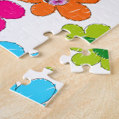 かわいいカラフルフラワードッグママおもしろいフォトコラージュ ジグソーパズル (側面)