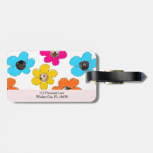 かわいいカラフルフラワードッグママおもしろいフォトコラージュ ラゲッジタグ (裏面横)