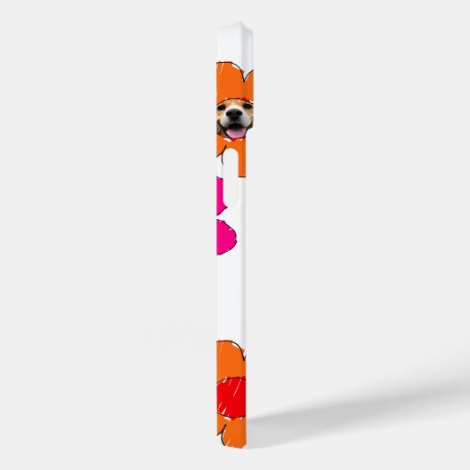 かわいいカラフルフラワードッグママおもしろいフォトコラージュ Case-Mate iPhoneケース (裏面 / 右)