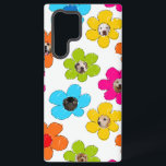かわいいカラフルフラワードッグママおもしろいフォトコラージュ SAMSUNG GALAXY S22 ULTRAケース<br><div class="desc">青、ピンク、オレンジ鮮やか、黄よくはしゃぐ色、緑の色合いのカラフル手描き花のパターンを特徴はっきりしたとして、このデザインで一日を明るくする。それぞれの花は、ペットへの愛を楽しむための楽しい方法を作るあなたの毛皮の友人のカスタマイズ可能な写真を示すこのデザイン。犬のママ、ペット好き、陽気でパターユニークンを楽しむ人に最適なデザインで、おもしろいと個人touchを任意のアイテムに追加する。この喜ばしい写真コラージュデザインは、スマイルを持って来て、誕生日や母の日のような大事な行事を明るくする！</div>