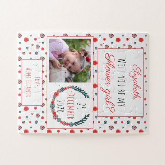 かわいいカラフルフローラは私の花の女の子 ジグソーパズル (横)