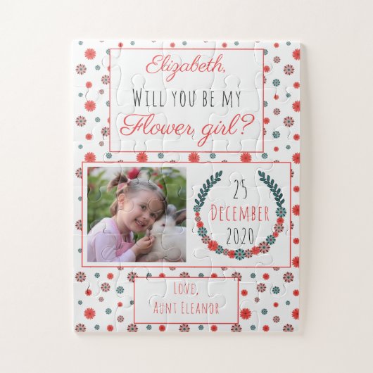 かわいいカラフルフローラは私の花の女の子 ジグソーパズル (縦)