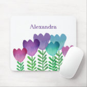 かわいいカラフルフローラウォーターカスタムカラー マウスパッド (マウス)