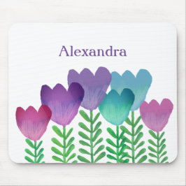 かわいいカラフルフローラウォーターカスタムカラー マウスパッド