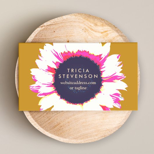 かわいいカラフルフローラサンフラワー 名刺