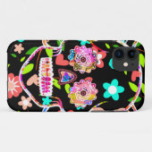 かわいいカラフルフローラスカル Case-Mate iPhoneケース (裏面(横))