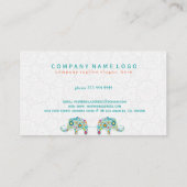 かわいいカラフルフローラゾウイラストレーション2 名刺 (裏面)