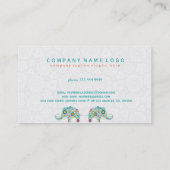 かわいいカラフルフローラゾウイラストレーション2 名刺 (裏面)