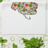 かわいいカラフルフローラベビーゾウ キッチンタオル (折り畳み)