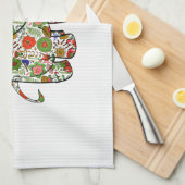 かわいいカラフルフローラベビーゾウ キッチンタオル (四つ折り)