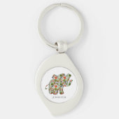 かわいいカラフルフローラベビーゾウ キーホルダー (正面)