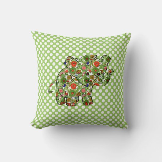 かわいいカラフルフローラベビーゾウ クッション (正面)