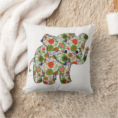 かわいいカラフルフローラベビーゾウ クッション (ブランケット)