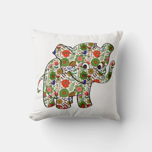 かわいいカラフルフローラベビーゾウ クッション (正面)