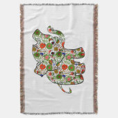 かわいいカラフルフローラベビーゾウ スローブランケット (正面縦)