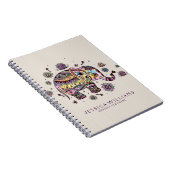 かわいいカラフルフローラベビーゾウ ノートブック (右側)