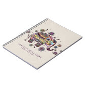 かわいいカラフルフローラベビーゾウ ノートブック (左側)