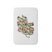 かわいいカラフルフローラベビーゾウ バスマット (正面縦)