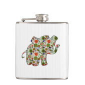 かわいいカラフルフローラベビーゾウ フラスク (正面)