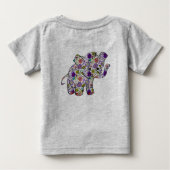 かわいいカラフルフローラベビーゾウ ベビーTシャツ (裏面)
