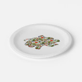 かわいいカラフルフローラベビーゾウ ペーパープレート (アングル)