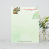 かわいいカラフルフローラベビーゾウ レターヘッド (スタンド正面)