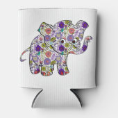 かわいいカラフルフローラベビーゾウ 缶クーラー (正面)