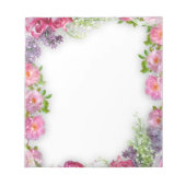 かわいいカラフルフローラメモ帳 ノートパッド (正面)