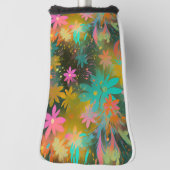 かわいいカラフルフローラ抽象芸術パターン ゴルフヘッドカバー (回転90)