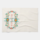 かわいいカラフルフローラ キッチンタオル (横)