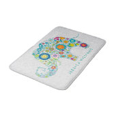 かわいいカラフルフローラ バスマット (アングル)