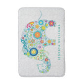 かわいいカラフルフローラ バスマット (正面縦)