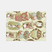 かわいいカラフルフローラ フリースブランケット (正面(横))