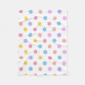 かわいいカラフルフローラ フリースブランケット (正面)