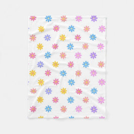 かわいいカラフルフローラ フリースブランケット