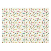 かわいいカラフルフードの模様（白） テーブルクロス (正面(横))