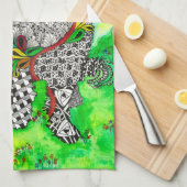 かわいいカラフルプードルのキッチンタオル キッチンタオル (四つ折り)