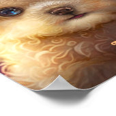 かわいいカラフルプードルパピードッグペット子供部屋 ポスター (角)