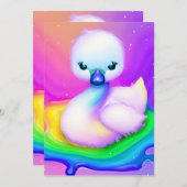 かわいいカラフルベビースワン シーズンカード (正面/裏面)