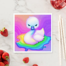 かわいいカラフルベビースワン スタンダードランチョンナプキン