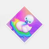 かわいいカラフルベビースワン スタンダードランチョンナプキン (角)