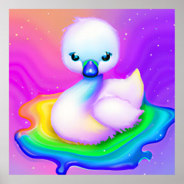 かわいいカラフルベビースワン ポスター