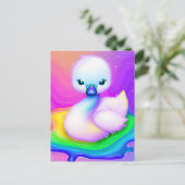 かわいいカラフルベビースワン ポストカード (スタンド正面)