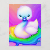 かわいいカラフルベビースワン ポストカード (正面)