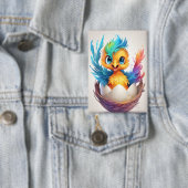 かわいいカラフルベビーフェニックスハッチング 缶バッジ (インサイチュ)